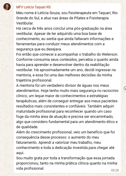 Print depoimento — Dra. Letícia Souza