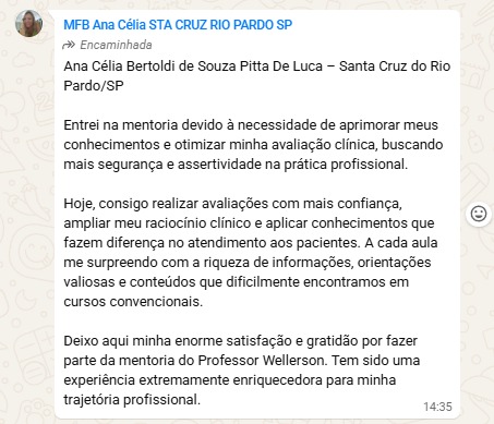 Print depoimento — Dra. Ana Célia Bertoldi