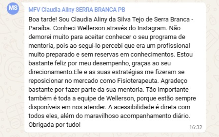 Print depoimento — Dra. Claudia Aliny