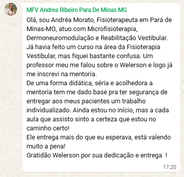 Print depoimento — Dra. Andreia Ribeiro